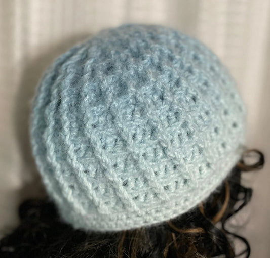 Fuzzy Waffle Stitch Beanie