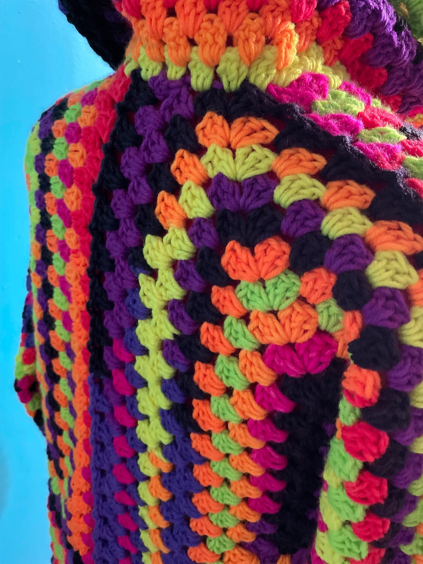 Rainbow Hooded Long Cardigan, Pride wear, LGBTQ2S+, small