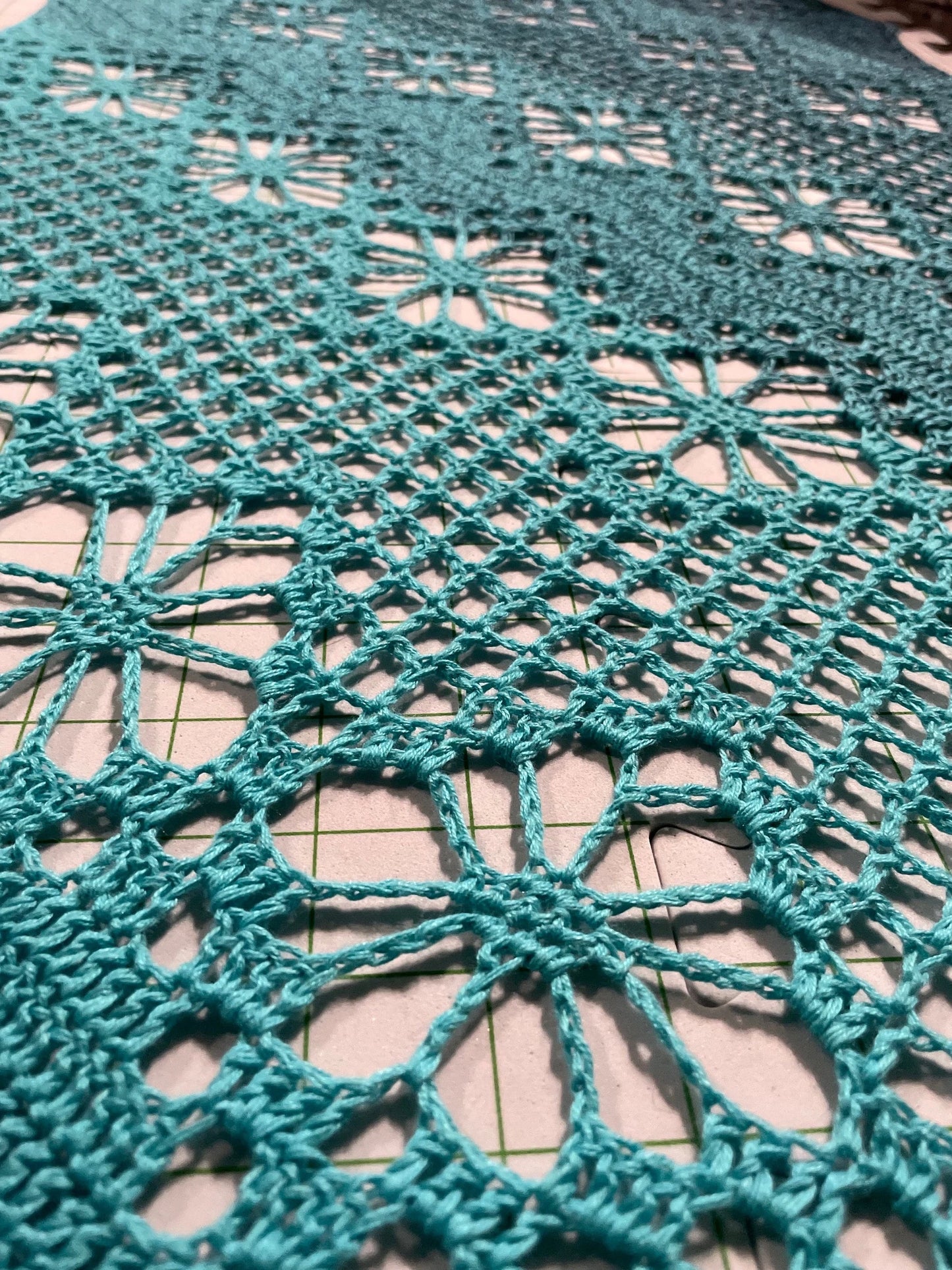 Lace Rectangle Shawl, Blue Ombre Wrap, Diagonal Scarf